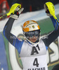 Second placed Frida Hansdotter of Sweden reacts in finish of second run of women night slalom race of Audi FIS Alpine skiing World cup 2012-2013 in Flachau, Austria. Women night slalom race of Audi FIS Alpine skiing World cup was held Flachau, Austria, on Tuesday, 15th of January 2013.
