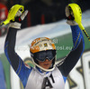 Second placed Frida Hansdotter of Sweden reacts in finish of second run of women night slalom race of Audi FIS Alpine skiing World cup 2012-2013 in Flachau, Austria. Women night slalom race of Audi FIS Alpine skiing World cup was held Flachau, Austria, on Tuesday, 15th of January 2013.
