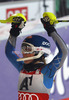 Winner Mikaela Shiffrin of USA reacts in finish of second run of women night slalom race of Audi FIS Alpine skiing World cup 2012-2013 in Flachau, Austria. Women night slalom race of Audi FIS Alpine skiing World cup was held Flachau, Austria, on Tuesday, 15th of January 2013.

