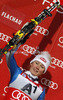 Winner Mikaela Shiffrin of USA celebrates her medal won in women night slalom race of Audi FIS Alpine skiing World cup 2012-2013 in Flachau, Austria. Women night slalom race of Audi FIS Alpine skiing World cup was held Flachau, Austria, on Tuesday, 15th of January 2013.
