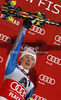 Winner Mikaela Shiffrin of USA celebrates her medal won in women night slalom race of Audi FIS Alpine skiing World cup 2012-2013 in Flachau, Austria. Women night slalom race of Audi FIS Alpine skiing World cup was held Flachau, Austria, on Tuesday, 15th of January 2013.
