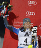 Second placed Frida Hansdotter of Sweden celebrates her medal won in women night slalom race of Audi FIS Alpine skiing World cup 2012-2013 in Flachau, Austria. Women night slalom race of Audi FIS Alpine skiing World cup was held Flachau, Austria, on Tuesday, 15th of January 2013.
