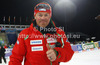 Finnish women head coach Christian Bruesch is happy with third place of Tanja Poutiainen of Finland in women night slalom race of Audi FIS Alpine skiing World cup 2012-2013 in Flachau, Austria. Women night slalom race of Audi FIS Alpine skiing World cup was held Flachau, Austria, on Tuesday, 15th of January 2013.
