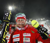 Third placed Tanja Poutiainen of Finland celebrates her medal won in women night slalom race of Audi FIS Alpine skiing World cup 2012-2013 in Flachau, Austria. Women night slalom race of Audi FIS Alpine skiing World cup was held Flachau, Austria, on Tuesday, 15th of January 2013.
