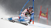 Dominique Gisin of Switzerland skiing in first run of women giant slalom Golden Fox trophy race of Audi FIS Alpine skiing World cup 2012-2013 in Maribor, Slovenia. Women giant slalom race of Audi FIS Alpine skiing World cup was held in Maribor, Slovenia, on Saturday, 26th of January 2013.
