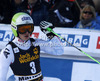 Third placed Anna Fenninger of Austria reacts in finish of second run of women giant slalom Golden Fox trophy race of Audi FIS Alpine skiing World cup 2012-2013 in Maribor, Slovenia. Women giant slalom race of Audi FIS Alpine skiing World cup was held in Maribor, Slovenia, on Saturday, 26th of January 2013.
