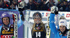 Winner Lindsey Vonn of USA (M), second placed Tina Maze of Slovenia (L) and third placed Anna Fenninger of Austria (R) celebrate their medals in finish of second run of women giant slalom Golden Fox trophy race of Audi FIS Alpine skiing World cup 2012-2013 in Maribor, Slovenia. Women giant slalom race of Audi FIS Alpine skiing World cup was held in Maribor, Slovenia, on Saturday, 26th of January 2013.
