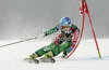 Tanja Poutiainen of Finland skiing in first run of women giant slalom Golden Fox trophy race of Audi FIS Alpine skiing World cup 2012-2013 in Maribor, Slovenia. Women giant slalom race of Audi FIS Alpine skiing World cup was held in Maribor, Slovenia, on Saturday, 26th of January 2013.
