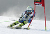 Tina Robnik of Slovenia skiing in first run of women giant slalom Golden Fox trophy race of Audi FIS Alpine skiing World cup 2012-2013 in Maribor, Slovenia. Women giant slalom race of Audi FIS Alpine skiing World cup was held in Maribor, Slovenia, on Saturday, 26th of January 2013.
