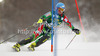 Tanja Poutiainen of Finland skiing in first run of women slalom Golden Fox trophy race of Audi FIS Alpine skiing World cup 2012-2013 in Maribor, Slovenia. Women slalom race of Audi FIS Alpine skiing World cup was held in Maribor, Slovenia, on Sunday, 27th of January 2013.
