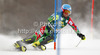 Tanja Poutiainen of Finland skiing in first run of women slalom Golden Fox trophy race of Audi FIS Alpine skiing World cup 2012-2013 in Maribor, Slovenia. Women slalom race of Audi FIS Alpine skiing World cup was held in Maribor, Slovenia, on Sunday, 27th of January 2013.
