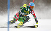 Tanja Poutiainen of Finland skiing in first run of women slalom Golden Fox trophy race of Audi FIS Alpine skiing World cup 2012-2013 in Maribor, Slovenia. Women slalom race of Audi FIS Alpine skiing World cup was held in Maribor, Slovenia, on Sunday, 27th of January 2013.
