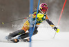 Marie-Michele Gagnon of Canada skiing in first run of women slalom Golden Fox trophy race of Audi FIS Alpine skiing World cup 2012-2013 in Maribor, Slovenia. Women slalom race of Audi FIS Alpine skiing World cup was held in Maribor, Slovenia, on Sunday, 27th of January 2013.

