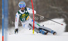 Irene Curtoni of Italy skiing in first run of women slalom Golden Fox trophy race of Audi FIS Alpine skiing World cup 2012-2013 in Maribor, Slovenia. Women slalom race of Audi FIS Alpine skiing World cup was held in Maribor, Slovenia, on Sunday, 27th of January 2013.
