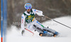 Irene Curtoni of Italy skiing in first run of women slalom Golden Fox trophy race of Audi FIS Alpine skiing World cup 2012-2013 in Maribor, Slovenia. Women slalom race of Audi FIS Alpine skiing World cup was held in Maribor, Slovenia, on Sunday, 27th of January 2013.
