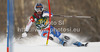 Dominique Gisin of Switzerland skiing in first run of women slalom Golden Fox trophy race of Audi FIS Alpine skiing World cup 2012-2013 in Maribor, Slovenia. Women slalom race of Audi FIS Alpine skiing World cup was held in Maribor, Slovenia, on Sunday, 27th of January 2013.
