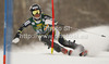 Mona Loeseth of Norway skiing in first run of women slalom Golden Fox trophy race of Audi FIS Alpine skiing World cup 2012-2013 in Maribor, Slovenia. Women slalom race of Audi FIS Alpine skiing World cup was held in Maribor, Slovenia, on Sunday, 27th of January 2013.
