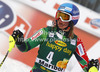 Tanja Poutiainen of Finland reacts disappointed in finish of second run of women slalom Golden Fox trophy race of Audi FIS Alpine skiing World cup 2012-2013 in Maribor, Slovenia. Women slalom race of Audi FIS Alpine skiing World cup was held in Maribor, Slovenia, on Sunday, 27th of January 2013.
