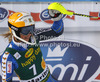 Second placed Frida Hansdotter of Sweden reacts in finish of second run of women slalom Golden Fox trophy race of Audi FIS Alpine skiing World cup 2012-2013 in Maribor, Slovenia. Women slalom race of Audi FIS Alpine skiing World cup was held in Maribor, Slovenia, on Sunday, 27th of January 2013.
