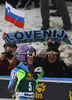 Winner Tina Maze of Slovenia reacts in finish of second run of women slalom Golden Fox trophy race of Audi FIS Alpine skiing World cup 2012-2013 in Maribor, Slovenia. Women slalom race of Audi FIS Alpine skiing World cup was held in Maribor, Slovenia, on Sunday, 27th of January 2013.
