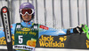 Winner Tina Maze of Slovenia reacts in finish of second run of women slalom Golden Fox trophy race of Audi FIS Alpine skiing World cup 2012-2013 in Maribor, Slovenia. Women slalom race of Audi FIS Alpine skiing World cup was held in Maribor, Slovenia, on Sunday, 27th of January 2013.
