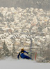 Therese Borssen of Sweden skiing in first run of women slalom Golden Fox trophy race of Audi FIS Alpine skiing World cup 2012-2013 in Maribor, Slovenia. Women slalom race of Audi FIS Alpine skiing World cup was held in Maribor, Slovenia, on Sunday, 27th of January 2013.

