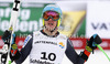 Winner Ted Ligety of USA reacts in finish of men Super-g race of FIS Alpine skiing World Championships in Schladming, Austria. Men super-g race of FIS Alpine skiing World championships Schladming 2013, was held in Scladming, Austria, on Wednesday, 6th of February 2013.
