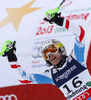 Third placed Nicole Hosp of Austria reacts in finish of women super combined race of FIS Alpine skiing World Championships in Schladming, Austria. Women super combined race of FIS Alpine skiing World championships Schladming 2013, was held in Schladming, Austria, on Friday, 8th of February 2013.
