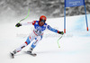 Seventh placed Patrick Kueng of Switzerland skiing in men downhill race of FIS Alpine skiing World Championships in Schladming, Austria. Men downhill race of FIS Alpine skiing World championships Schladming 2013, was held in Schladming, Austria, on Saturday, 9th of February 2013.
