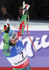 Fifth placed Andreas Romar of Finland reacts in finish of men downhill race of FIS Alpine skiing World Championships in Schladming, Austria. Men downhill race of FIS Alpine skiing World championships Schladming 2013, was held in Schladming, Austria, on Saturday, 9th of February 2013.
