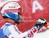 Third placed David Poisson of France reacts in finish of men downhill race of FIS Alpine skiing World Championships in Schladming, Austria. Men downhill race of FIS Alpine skiing World championships Schladming 2013, was held in Schladming, Austria, on Saturday, 9th of February 2013.
