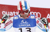 Third placed David Poisson of France reacts in finish of men downhill race of FIS Alpine skiing World Championships in Schladming, Austria. Men downhill race of FIS Alpine skiing World championships Schladming 2013, was held in Schladming, Austria, on Saturday, 9th of February 2013.
