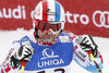 Third placed David Poisson of France reacts in finish of men downhill race of FIS Alpine skiing World Championships in Schladming, Austria. Men downhill race of FIS Alpine skiing World championships Schladming 2013, was held in Schladming, Austria, on Saturday, 9th of February 2013.
