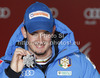 Second placed Dominik Paris of Italy celebrates his medal won in men downhill race of FIS Alpine skiing World Championships in Schladming, Austria. Men downhill race of FIS Alpine skiing World championships Schladming 2013, was held in Schladming, Austria, on Saturday, 9th of February 2013.
