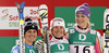 Winner and new women downhill World Champion Marion Rolland of France (M), second placed Nadia Fanchini of Italy (L) and third placed Maria Hoefl-Riesch of Germany (R) celebrate their medals won in women downhill race of FIS Alpine skiing World Championships in Schladming, Austria. Women downhill race of FIS Alpine skiing World championships Schladming 2013, was held in Schladming, Austria, on Sunday, 10th of February 2013.
