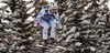 Romed Baumann of Austria skiing in downhill of men super combined race of FIS Alpine skiing World Championships in Schladming, Austria. Downhill of men super combined race of FIS Alpine skiing World championships Schladming 2013, was held in Schladming, Austria, on Monday, 11th of February 2013.
