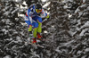 Klemen Kosi of Slovenia skiing in downhill of men super combined race of FIS Alpine skiing World Championships in Schladming, Austria. Downhill of men super combined race of FIS Alpine skiing World championships Schladming 2013, was held in Schladming, Austria, on Monday, 11th of February 2013.
