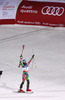 Fourth placed Andreas Romar of Finland celebrates in finish of slalom of men super combined race of FIS Alpine skiing World Championships in Schladming, Austria. Slalom of men super combined race of FIS Alpine skiing World championships Schladming 2013, was held in Schladming, Austria, on Monday, 11th of February 2013.
