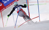 Winner and new super combined World Champion Ted Ligety of USA skiing in slalom of men super combined race of FIS Alpine skiing World Championships in Schladming, Austria. Slalom of men super combined race of FIS Alpine skiing World championships Schladming 2013, was held in Schladming, Austria, on Monday, 11th of February 2013.
