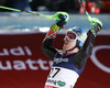 Winner and new super combined World Champion Ted Ligety of USA reacts in finish of men super combined race of FIS Alpine skiing World Championships in Schladming, Austria. Slalom of men super combined race of FIS Alpine skiing World championships Schladming 2013, was held in Schladming, Austria, on Monday, 11th of February 2013.
