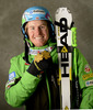 Winner and new super combined World Champion Ted Ligety of USA celebrates his medal won in men super combined race of FIS Alpine skiing World Championships in Schladming, Austria. Slalom of men super combined race of FIS Alpine skiing World championships Schladming 2013, was held in Schladming, Austria, on Monday, 11th of February 2013.
