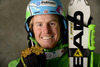 Winner and new super combined World Champion Ted Ligety of USA celebrates his medal won in men super combined race of FIS Alpine skiing World Championships in Schladming, Austria. Slalom of men super combined race of FIS Alpine skiing World championships Schladming 2013, was held in Schladming, Austria, on Monday, 11th of February 2013.

