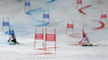 Lena Duerr of Germany (R) and Brittany Phelan of Canada (L) skiing in Nations team event of FIS Alpine skiing World Championships in Schladming, Austria. Nations team event of FIS Alpine skiing World championships Schladming 2013, was held in Schladming, Austria, on Tuesday, 12th of February 2013.
