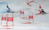 Felix Neureuther of Germany (L) and Michael Janyk of Canada (R) skiing in Nations team event of FIS Alpine skiing World Championships in Schladming, Austria. Nations team event of FIS Alpine skiing World championships Schladming 2013, was held in Schladming, Austria, on Tuesday, 12th of February 2013.
