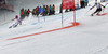 Maria Hoefl-Riesch of Germany (L) and Erin Mielzynski of Canada (R) skiing in Nations team event of FIS Alpine skiing World Championships in Schladming, Austria. Nations team event of FIS Alpine skiing World championships Schladming 2013, was held in Schladming, Austria, on Tuesday, 12th of February 2013.

