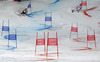 Fritz Dopfer of Germany (R) and Philip Brown of Canada (L) skiing in Nations team event of FIS Alpine skiing World Championships in Schladming, Austria. Nations team event of FIS Alpine skiing World championships Schladming 2013, was held in Schladming, Austria, on Tuesday, 12th of February 2013.
