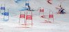 Mattias Hargin of Sweden (R) and Marcel Hirscher of Austria (L) skiing in Nations team event of FIS Alpine skiing World Championships in Schladming, Austria. Nations team event of FIS Alpine skiing World championships Schladming 2013, was held in Schladming, Austria, on Tuesday, 12th of February 2013.
