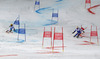 Mattias Hargin of Sweden (R) and Marcel Hirscher of Austria (L) skiing in Nations team event of FIS Alpine skiing World Championships in Schladming, Austria. Nations team event of FIS Alpine skiing World championships Schladming 2013, was held in Schladming, Austria, on Tuesday, 12th of February 2013.
