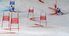 Frida Hansdotter of Sweden (R) and Michaela Kirchgasser of Austria (L) skiing in Nations team event of FIS Alpine skiing World Championships in Schladming, Austria. Nations team event of FIS Alpine skiing World championships Schladming 2013, was held in Schladming, Austria, on Tuesday, 12th of February 2013.

