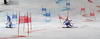 Frida Hansdotter of Sweden (R) and Michaela Kirchgasser of Austria (L) skiing in Nations team event of FIS Alpine skiing World Championships in Schladming, Austria. Nations team event of FIS Alpine skiing World championships Schladming 2013, was held in Schladming, Austria, on Tuesday, 12th of February 2013.
